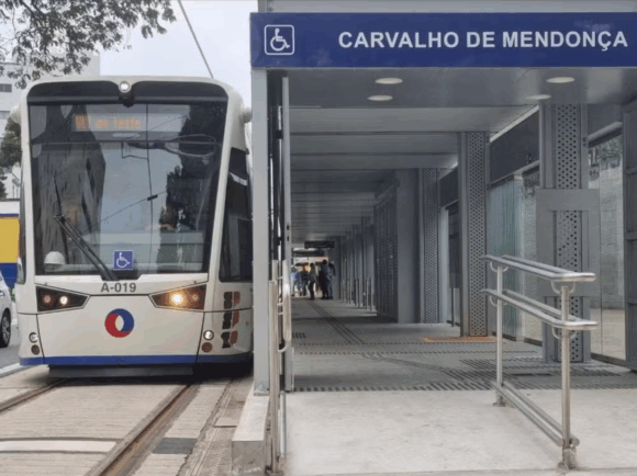 Captura de tela 2025-12-01 123135 Novo trecho do VLT começa a funcionar em Santos, SP